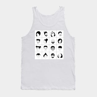 Seamless pattern with man and woman faces Tank Top